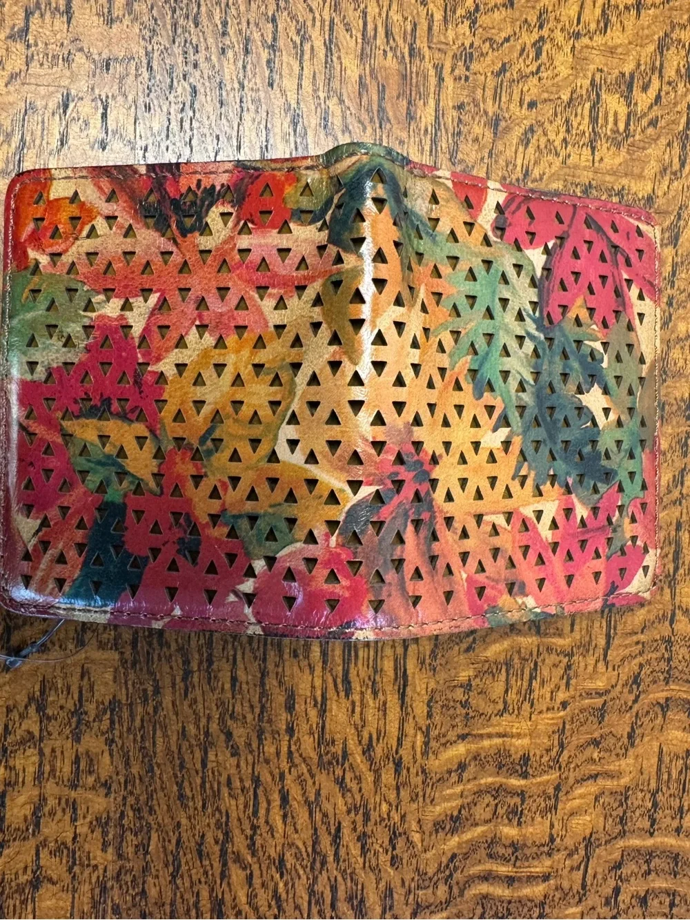 NWT Patricia Nash Luzzi Bifold Wallet Spring Multi Perforated Leather
